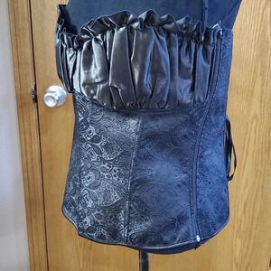 Charmian NWT bodice full lace back strapless brocade steampunk
